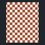 Poster Check Rust Checkered Terracotta<br><div class="desc">Pattern checkered - Earth tones terracotta checkerboard.</div>