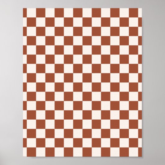 Poster Check Rust Checkered Terracotta (Devant)