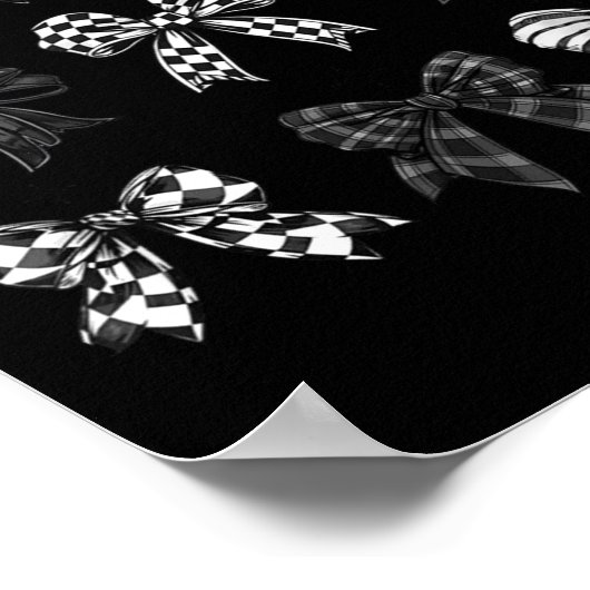 Poster Checkered Bow Coquette Funny Gift Tee Women, Men  (Coin)