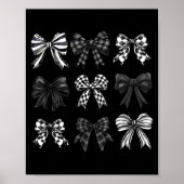 Poster Checkered Bow Coquette Funny Gift Tee Women, Men  (Devant)