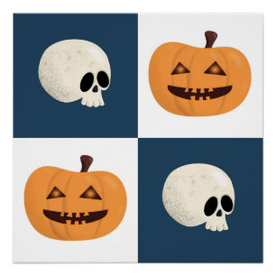 Poster Checks de Skulls et Pumkins