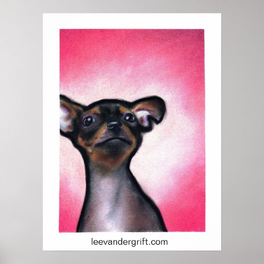 Poster Cheeky Chihuahua, leevandergrift.com (Devant)