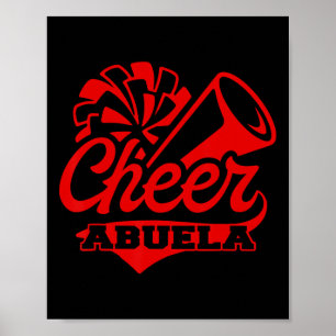 Poster Cheer Abuela Plus Grand Fan Pom Pom Noir Et Rouge