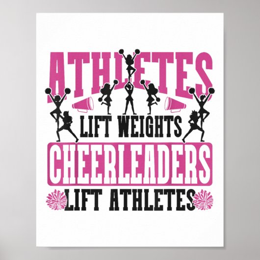 Poster Cheer Cheerleading Athletes Lift Weights Cheerlead (Devant)