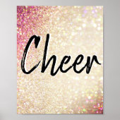 Poster Cheer | Faux Gold et Parties scintillant ro (Devant)