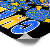 Poster Cheer Mom Blue Pom-pom girl Jour Cheer Mama Foo (Coin)