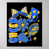 Poster Cheer Mom Blue Pom-pom girl Jour Cheer Mama Foo (Devant)