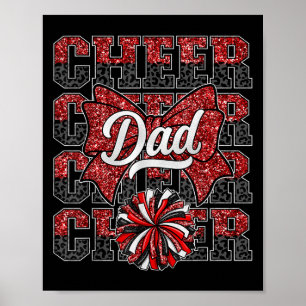 Poster Cheer Papa Daddy Bow Sport Pom-pom girl Cheerleade