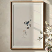 Poster Cheerful Black-capped Chickadee Aquarelle Art