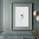 Poster Cheerful Black-capped Chickadee Aquarelle Art