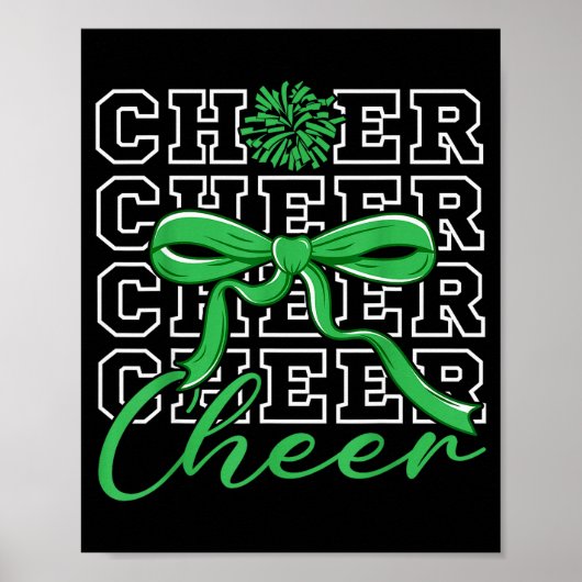 Poster Cheerleading Cheer Vert Bow Coquette Cheerleader (Devant)