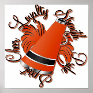 Poster Cheerleading des qualités noires et oranges