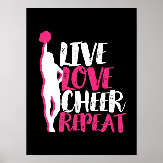 Poster Cheerled Pom-pom girl Live Love Cheer Répéter (Devant)