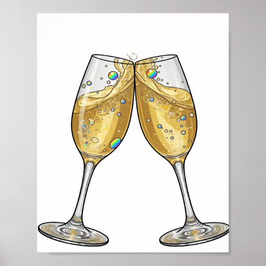 Poster CHEERS Design Moderne Argent Élégant (Devant)
