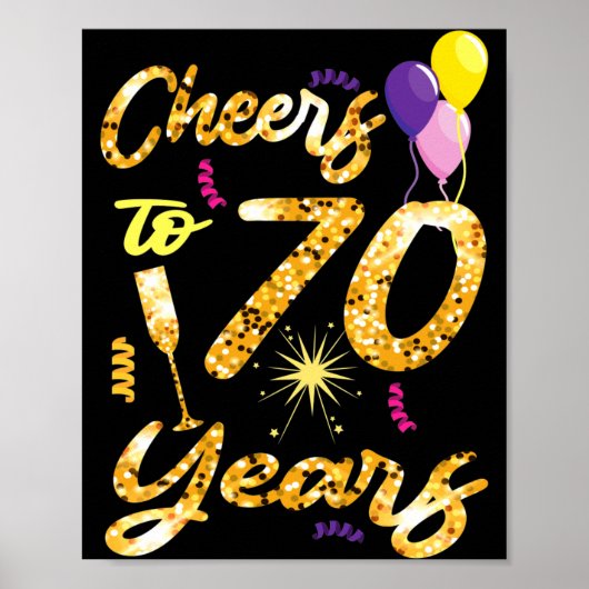 Poster Cheers To 70 Years 1951 70th Birthday Gift (Devant)