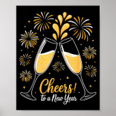 Poster Cheers To A New Year Eve Party Countdown Happy New (Devant)