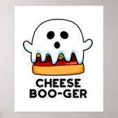 Poster Cheese Boo ger Funny Ghost Cheeseburger Pun (Devant)