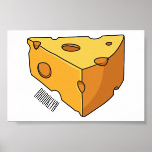 Poster Cheese cartoon illustration