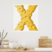 Poster Cheese Letter X Typography (Cuisine)