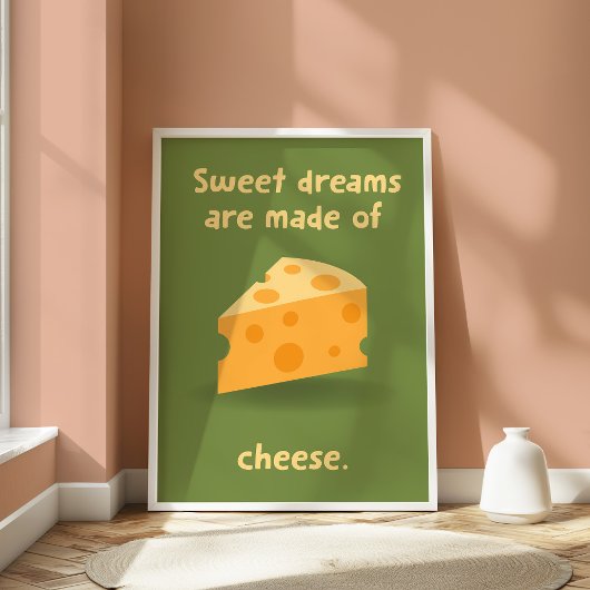 Poster Cheese Lover Cuisine Drôle Mur de nourriture