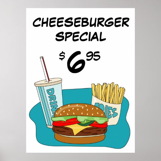 Poster Cheeseburger and Fries Special (Devant)