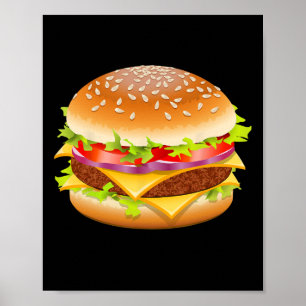Poster Cheeseburger Hamburger Burger Drôle Nourriture Hal
