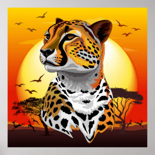 Poster Cheetah African Feline Wild Animal
