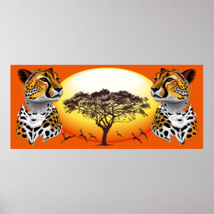 Poster Cheetah African Feline Wild Animal