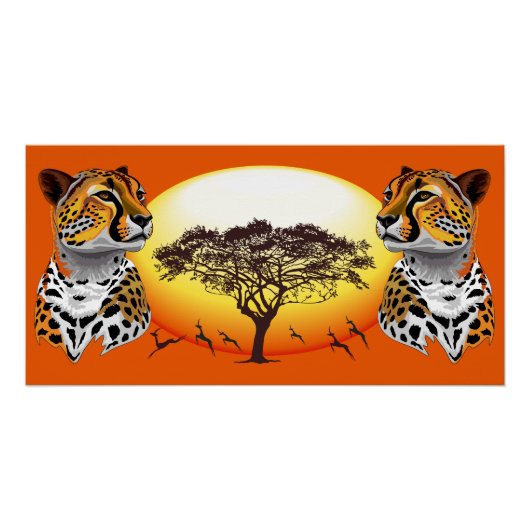 Poster Cheetah African Feline Wild Animal (Devant)