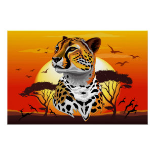 Poster Cheetah African Feline Wild Animal