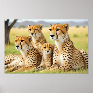Poster Cheetah Animal Nature Faune Affection Soin