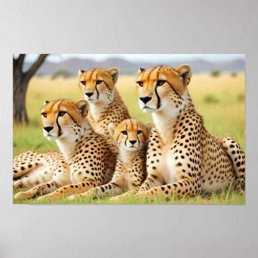 Poster Cheetah Animal Nature Faune Affection Soin (Devant)