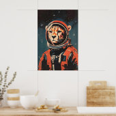 Poster Cheetah Astronaut Poster, Cheetah Retro Print (Cuisine)