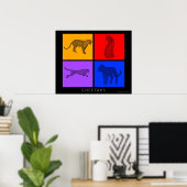 Poster Cheetah coloré (Bureau à domicile)