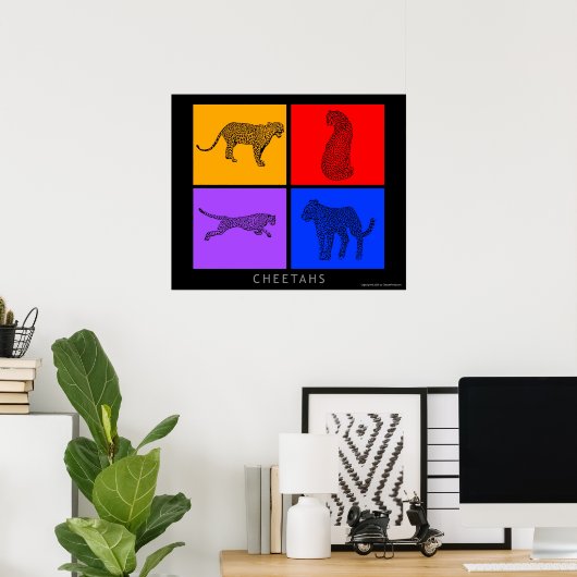 Poster Cheetah coloré (Bureau à domicile)