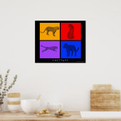 Poster Cheetah coloré (Cuisine)