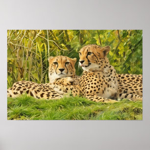 Poster Cheetah Companions - Repos dans la nature