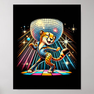 Poster Cheetah esthétique Disco Danseuse Éffrayante Danse