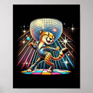 Poster Cheetah esthétique Disco Danseuse Éffrayante Danse