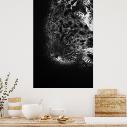 Poster cheetah face gros plan d'art décoratif (Cuisine)