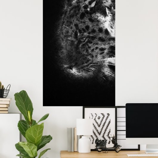 Poster cheetah face gros plan d'art décoratif (Bureau à domicile)