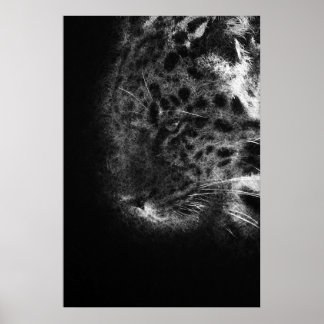 Poster cheetah face gros plan d'art décoratif