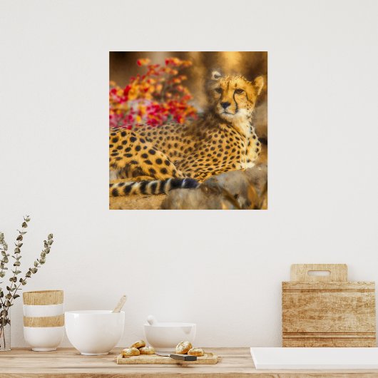POSTER CHEETAH JUSTE CHILLIN (Cuisine)