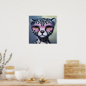 Poster Cheetah Pop Rose Surreal (Cuisine)