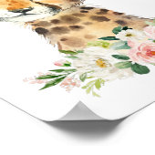 Poster Cheetah, Safari, Fleurs roses, Pépinière (Coin)