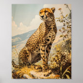 Poster Cheetah vintage (Devant)