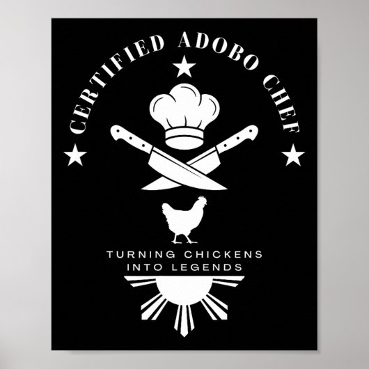 Poster Chef Adobo certifié Nouvelle déclaration graphique (Devant)