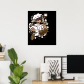 Poster Chef animateur de bande dessinée (Bureau à domicile)