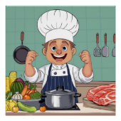 Poster Chef cartoon procreate hand drawing  (Devant)
