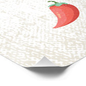 Poster Chef Chaud Funny Cuisine Avis Poivrons épicés (Coin)